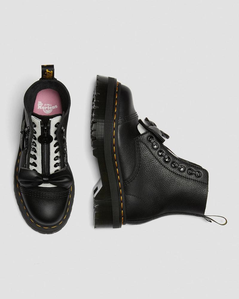 Dr Martens Sinclair Lazy Oaf Leren Platform Laarzen Dames Zwart | NL 528TCE